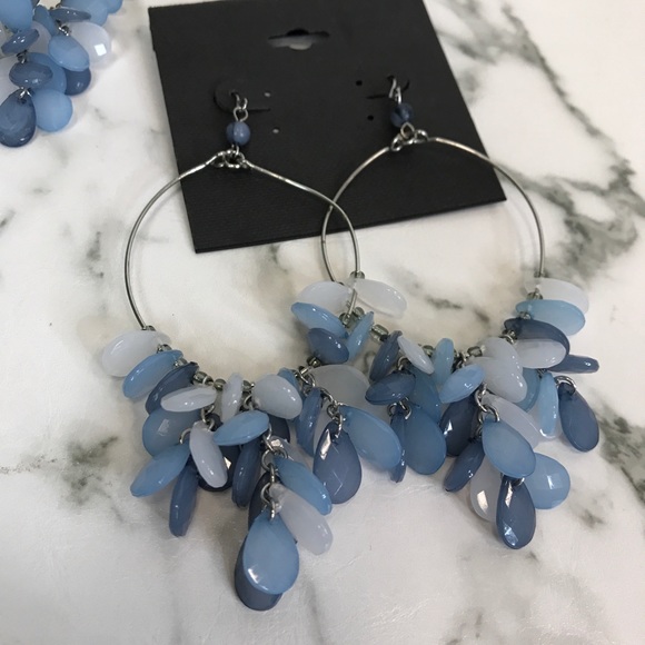 ‼️ Gorgeous Blue Stone Drop Earrings Boho Chic - Picture 3 of 6